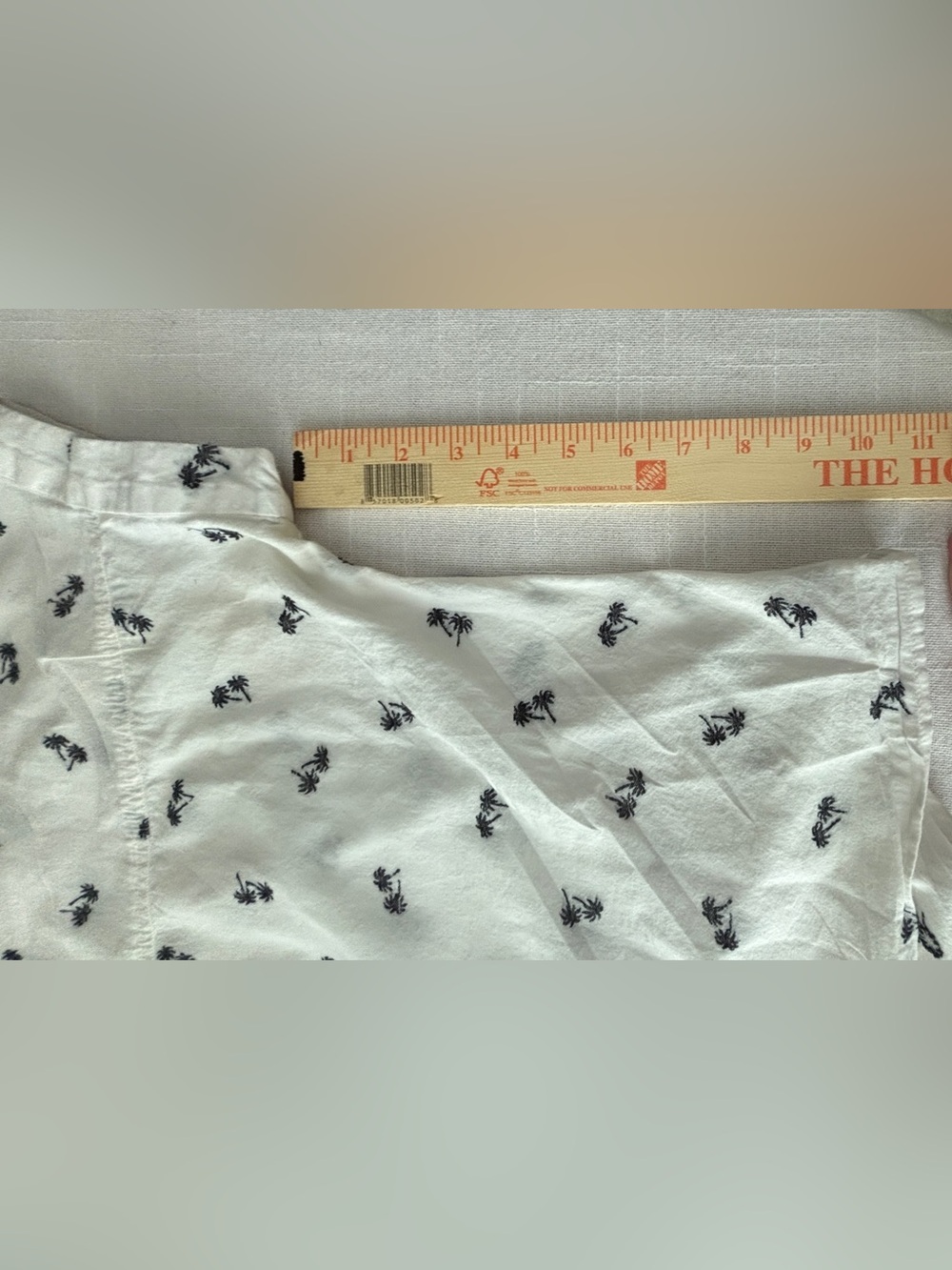 Madewell White Blouse with Black Palm Tree Pattern & Tie Front ~ Women’s Large - Picture 11 of 13